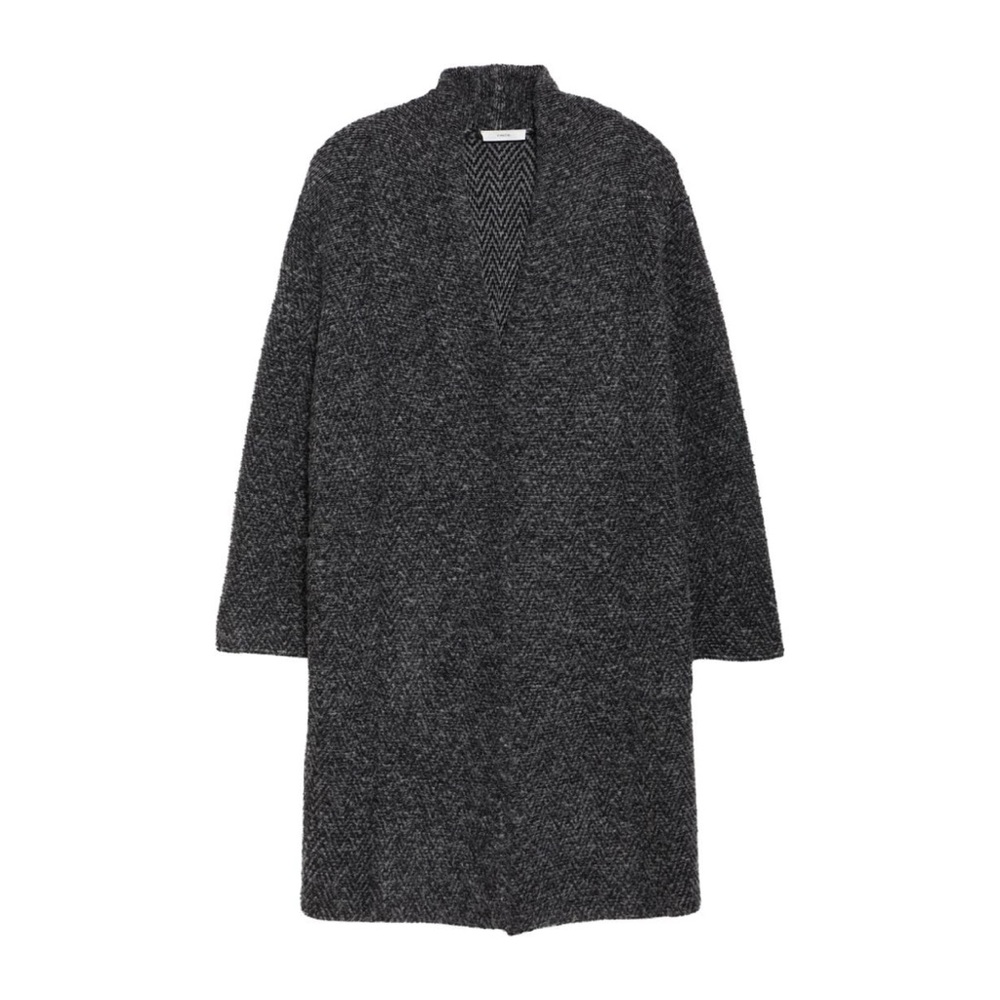 Vince Charcoal Open-Front Cardigan